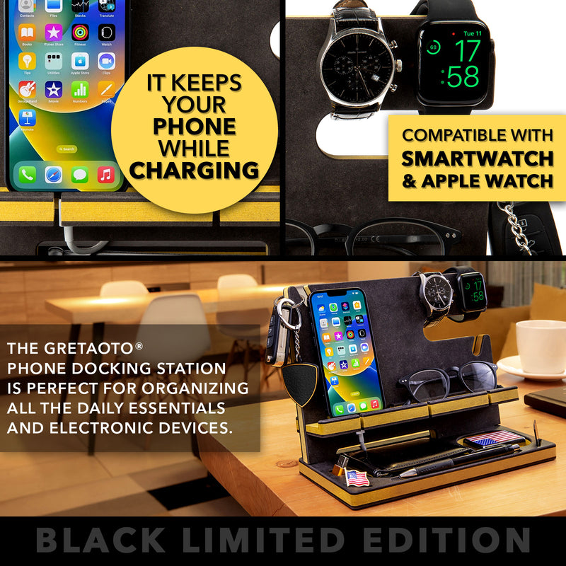 Black Wood Docking Station Gifts for Men