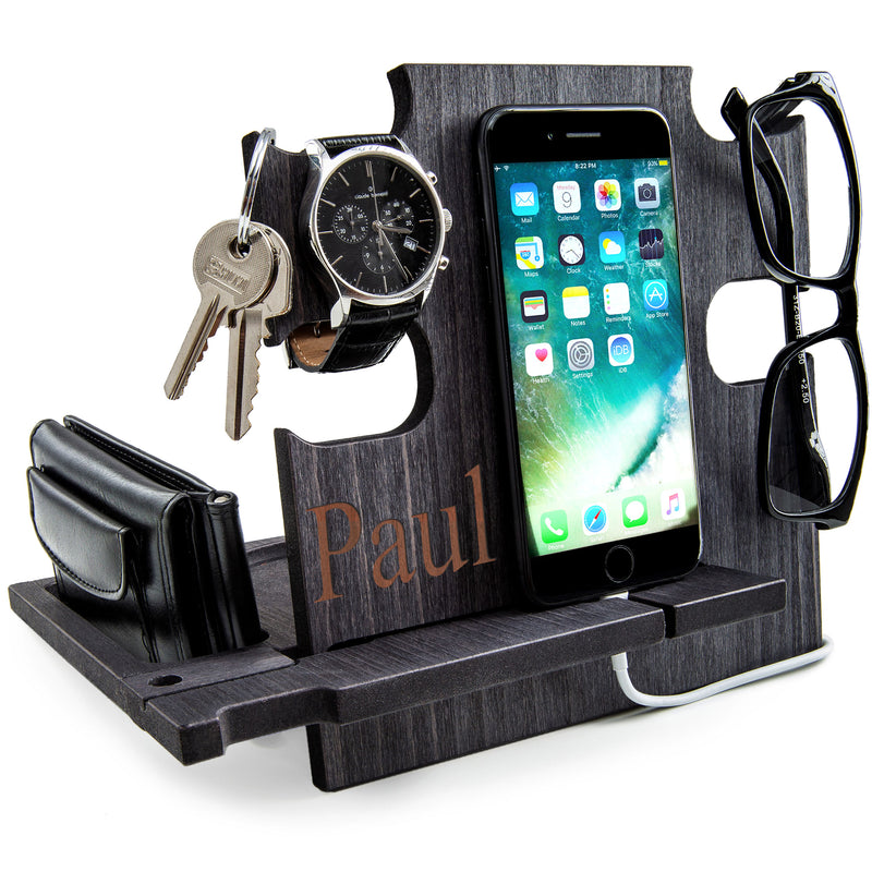 Personalizable Wooden Docking Station Birthday Gift