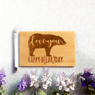 Wooden Greeting Card for Birthday