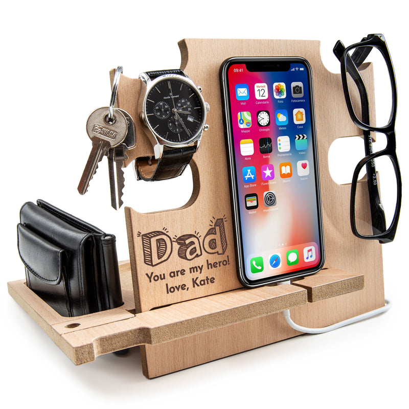 Best Gift for Dad Personalized Docking Station Handmade