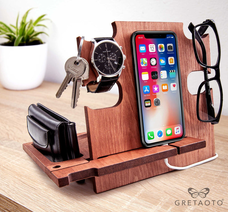 Personalizable Wooden Docking Station, Gift for Woman