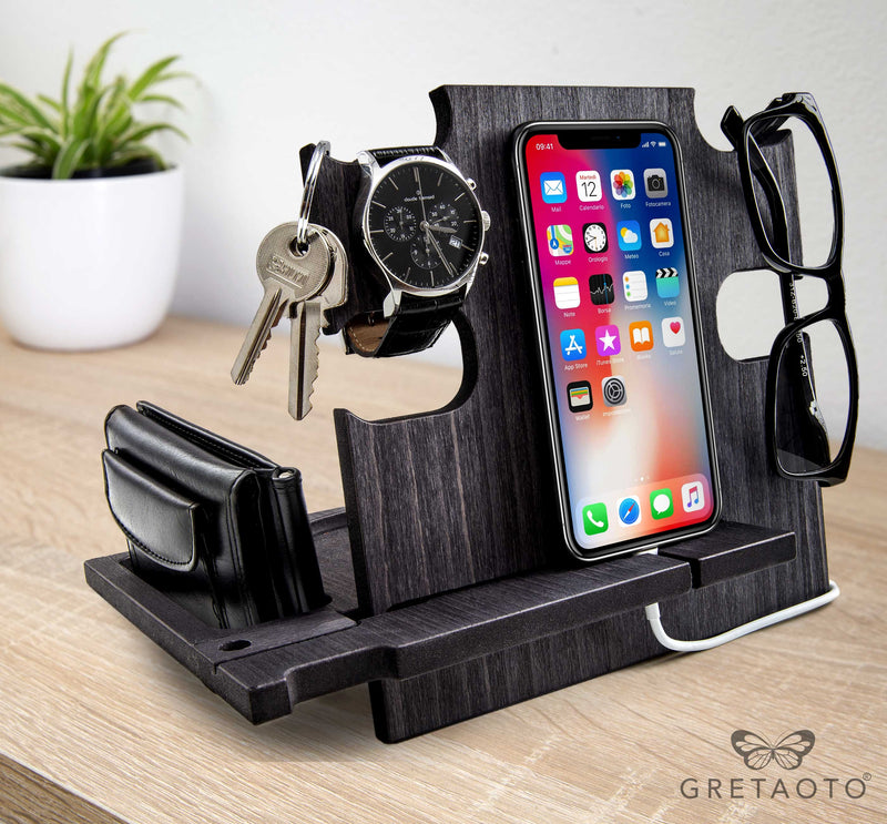 Personalizable Wooden Docking Station, Gift for Woman