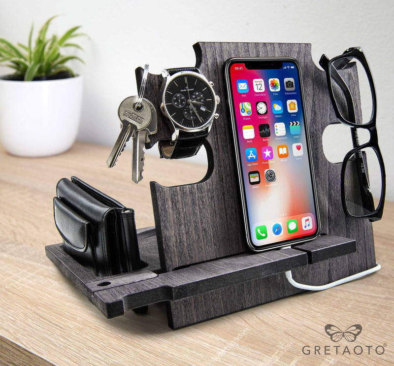 Personalizable Wooden Docking Station, Gift for Woman