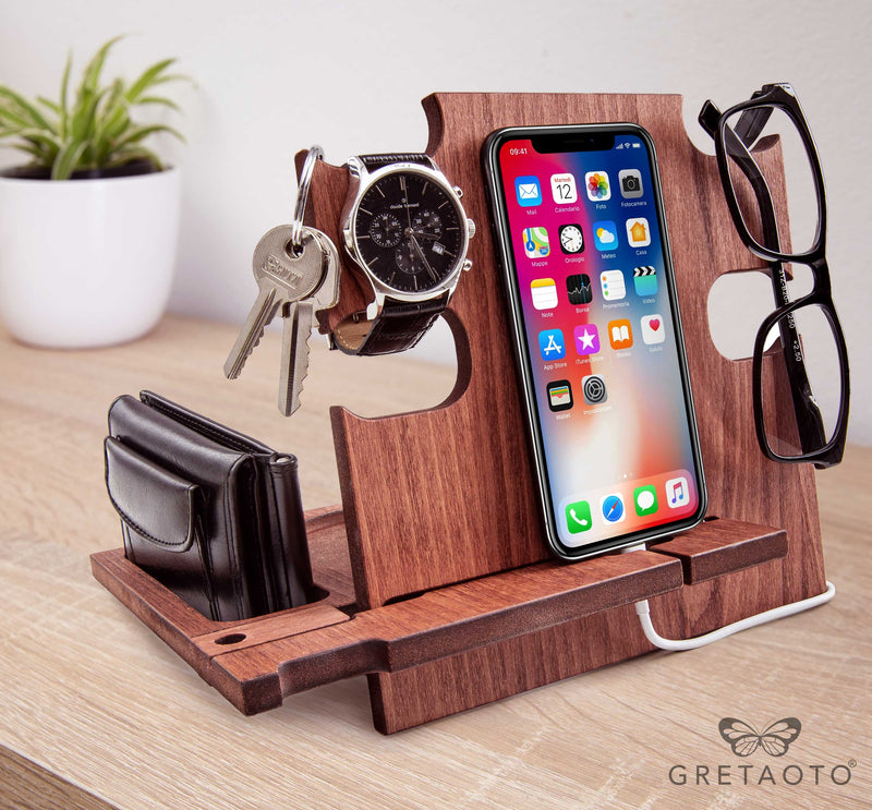 Personalizable Wooden Docking Station, Gift for Woman