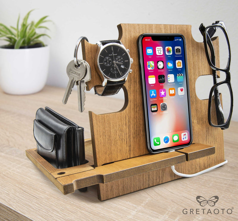 Personalizable Wooden Docking Station, Gift for Woman