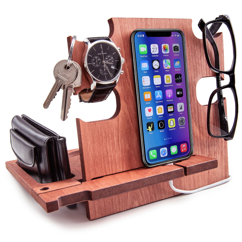 Personalizable Wooden Docking Station, Gift for Men, Christmas Gift, Birthday Gift, Anniversary Gift, Father day Gift, 100% handmade gift