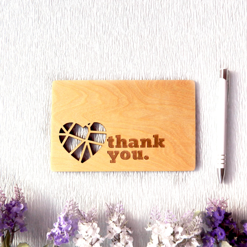 Wooden Thank You Card 