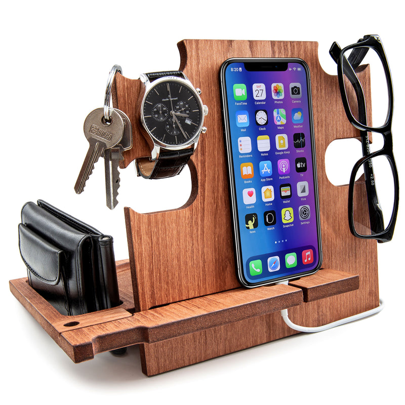 Personalizable Wooden Docking Station, Gift for Men, Christmas Gift, Birthday Gift, Anniversary Gift, Father day Gift, 100% handmade gift